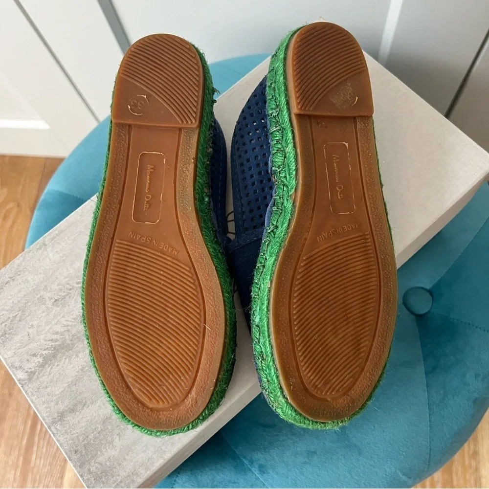Massimo Dutti Boys Suede Espadrille Loafers Moccasins Casual Flats size